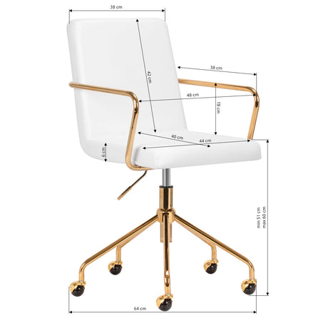 Cosmetic chair QS-OF211G gold white - BVShop