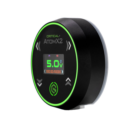 Critical Tattoo Atom X2 black power supply angled view
