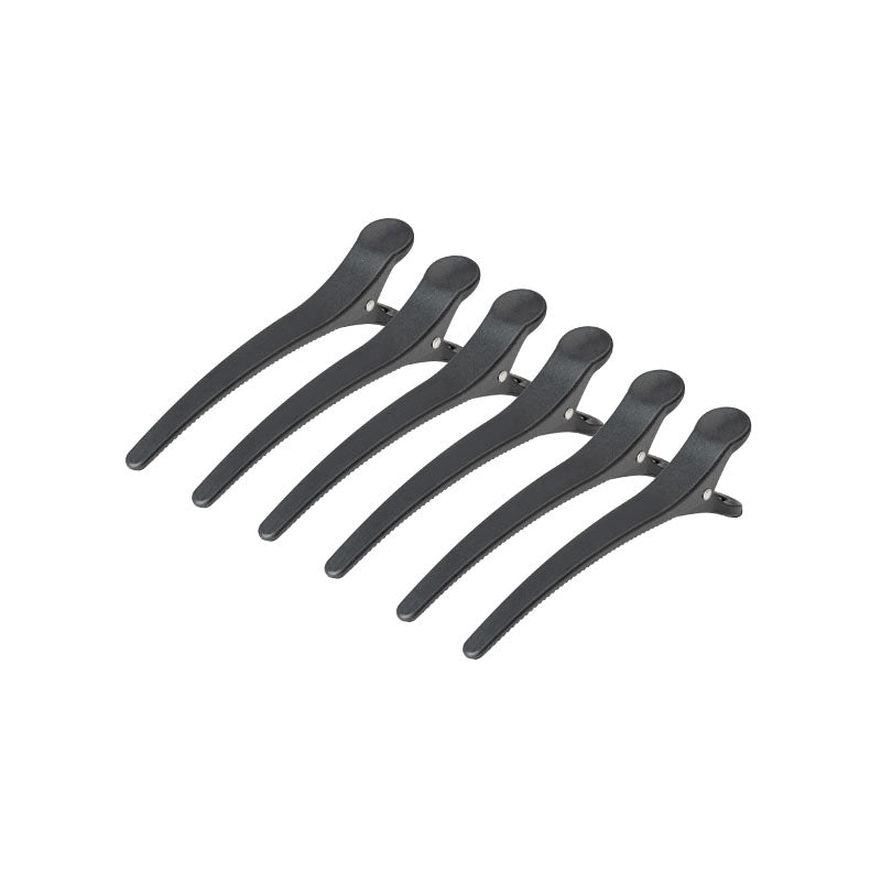 E-32 Hairdressing Clamps 6 pcs 11.5cm Black - BVShop