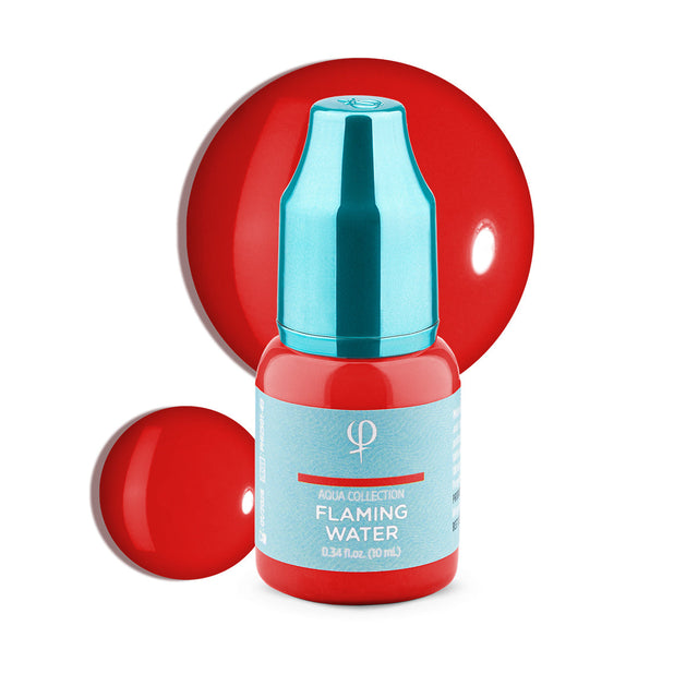 PhiAcademy PMU Aqua Flaming Water Pigment 10ml on a light background