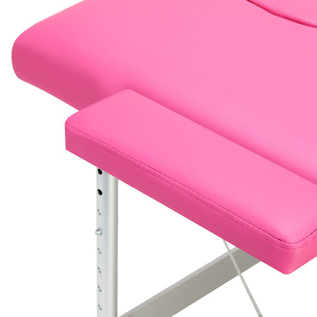 Folding massage table aluminum Activ Fizjo comfort 2 segment pink - BVShop