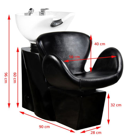 Gabbiano Amsterdam hairdressing wash unit black - BVShop