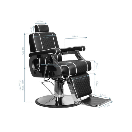 Gabbiano barber chair paulo black - BVShop