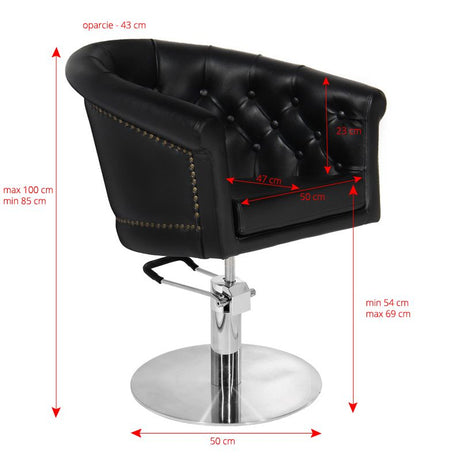 Gabbiano black hairdressing chair - BVShop