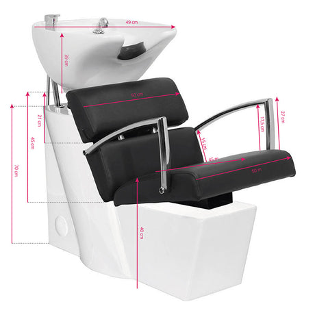 Gabbiano hairdresser wash unit Brussels black - BVShop
