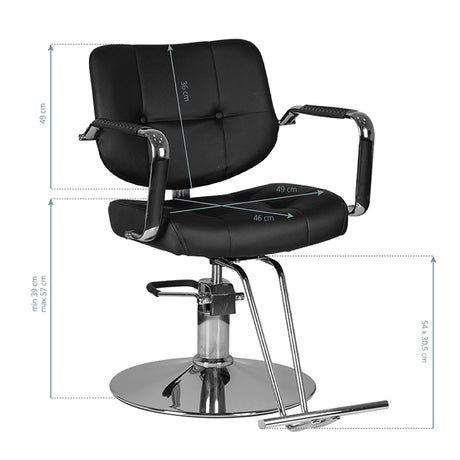Gabbiano hairdressing chair vigo black - BVShop