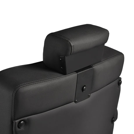 Gabbiano Levi barber chair with black frame black without stitching at the back - BVShop