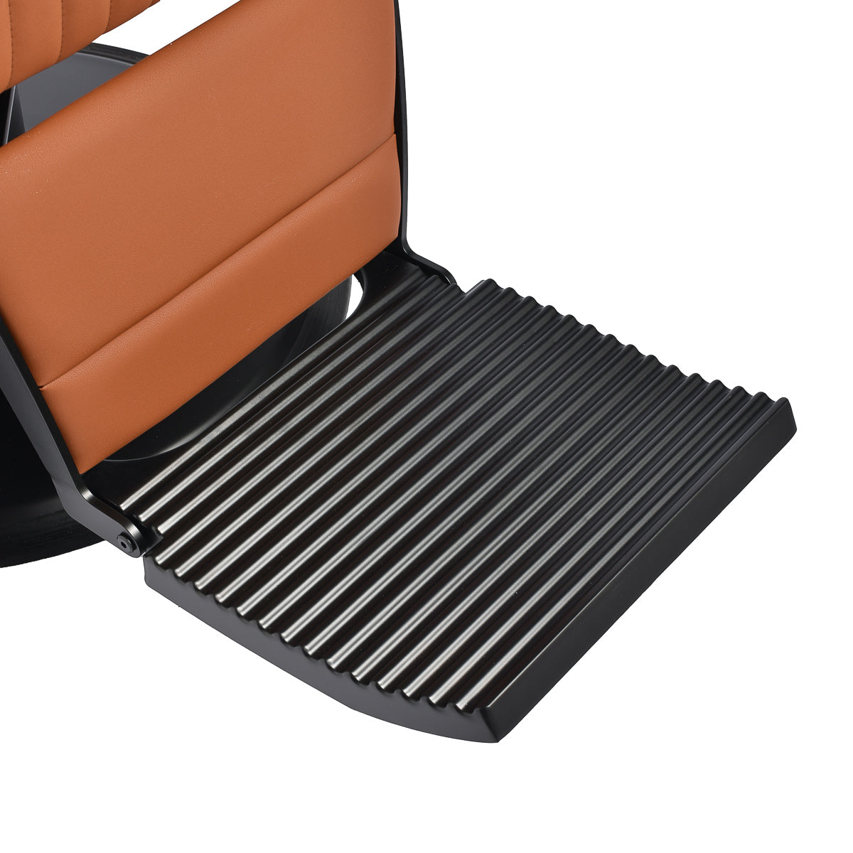 Gabbiano Levi barber chair with black frame brown without stitching at the back - BVShop