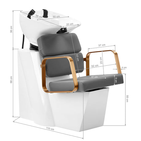 Gabbiano Porto hair wash unit gold gray - BVShop