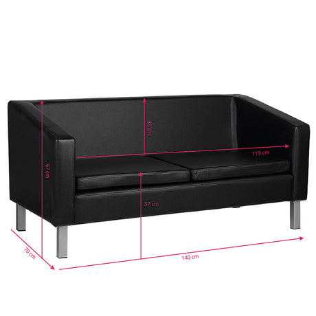 Gabbiano sofa for waiting room bm18003 black - BVShop