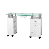 Glass desk with 013b absorber, white - BVShop