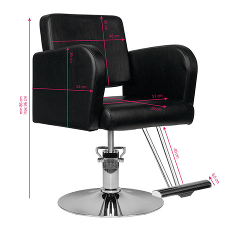 Hair system hairdressing chair hs92 black - BVShop