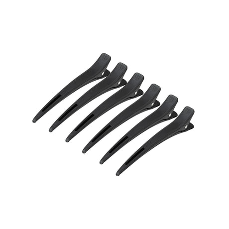 Hairdressing clamps carbon e-15 6 pcs 11.5 cm black - BVShop