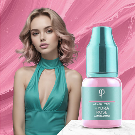 PhiAcademy PMU Aqua Hydra Rose Pigment 10ml — product colour presentation