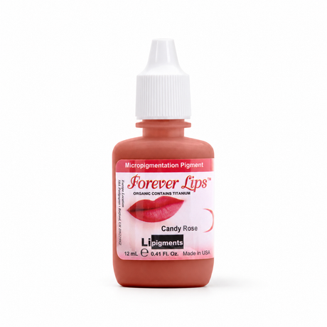 Li Pigments Forever Lips Candy Rose 12ml bottle on white with a natural shadow