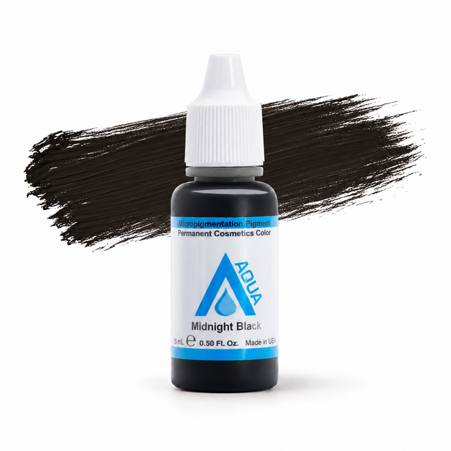 Li Pigments Aqua Midnight Black Pigment 15ml — bottle with colour brushstroke