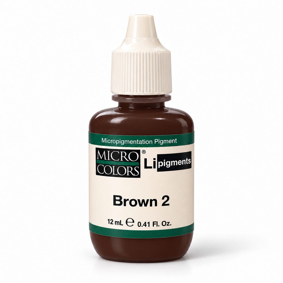 Li Pigments Micro Colors Brown 2 Pigment 12ml — bottle on white background with soft shadow