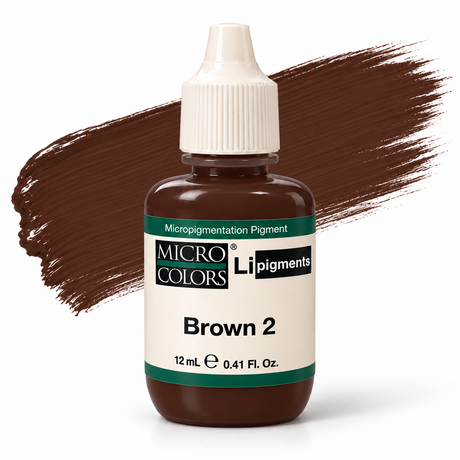 Li Pigments Micro Colors Brown 2 Pigment 12ml — bottle with pigment colour smear