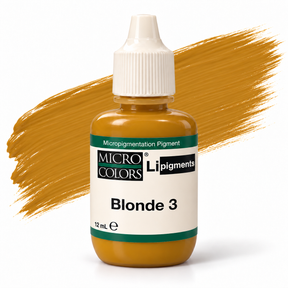 Li Pigments Micro Colors Blonde 3 Pigment 12ml — bottle with pigment colour smear