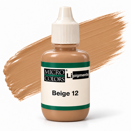 Li Pigments Micro Colors Beige 12 Pigment — bottle with pigment colour smear
