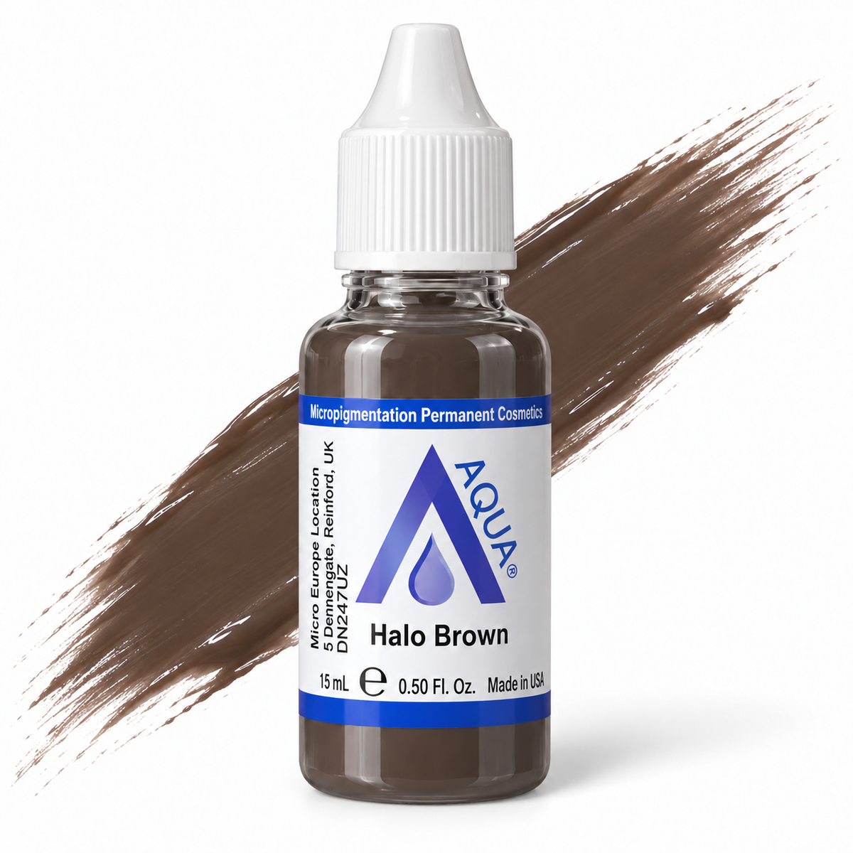 Li Pigments Aqua Halo Brown Pigment 15ml — bottle with a liquid pigment colour swipe