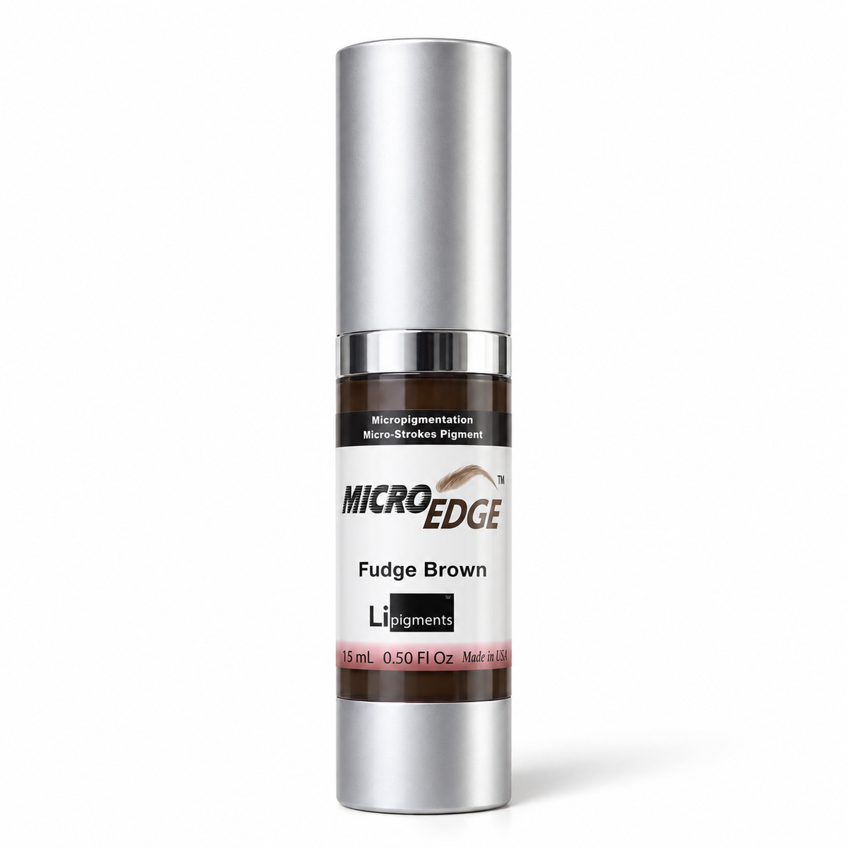 Li Pigments Micro Edge Fudge Brown Pigment 15ml — bottle on white background with soft shadow
