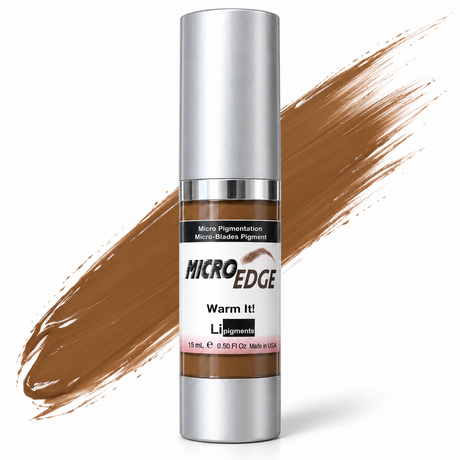 Li Pigments Micro Edge Warm It! Modifier 15ml — bottle with a liquid pigment colour swipe