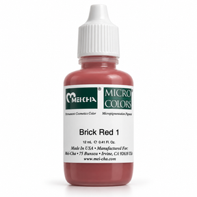 Mei-Cha Micro Colors Brick Red 1 Pigment 12ml — bottle on white background with soft shadow