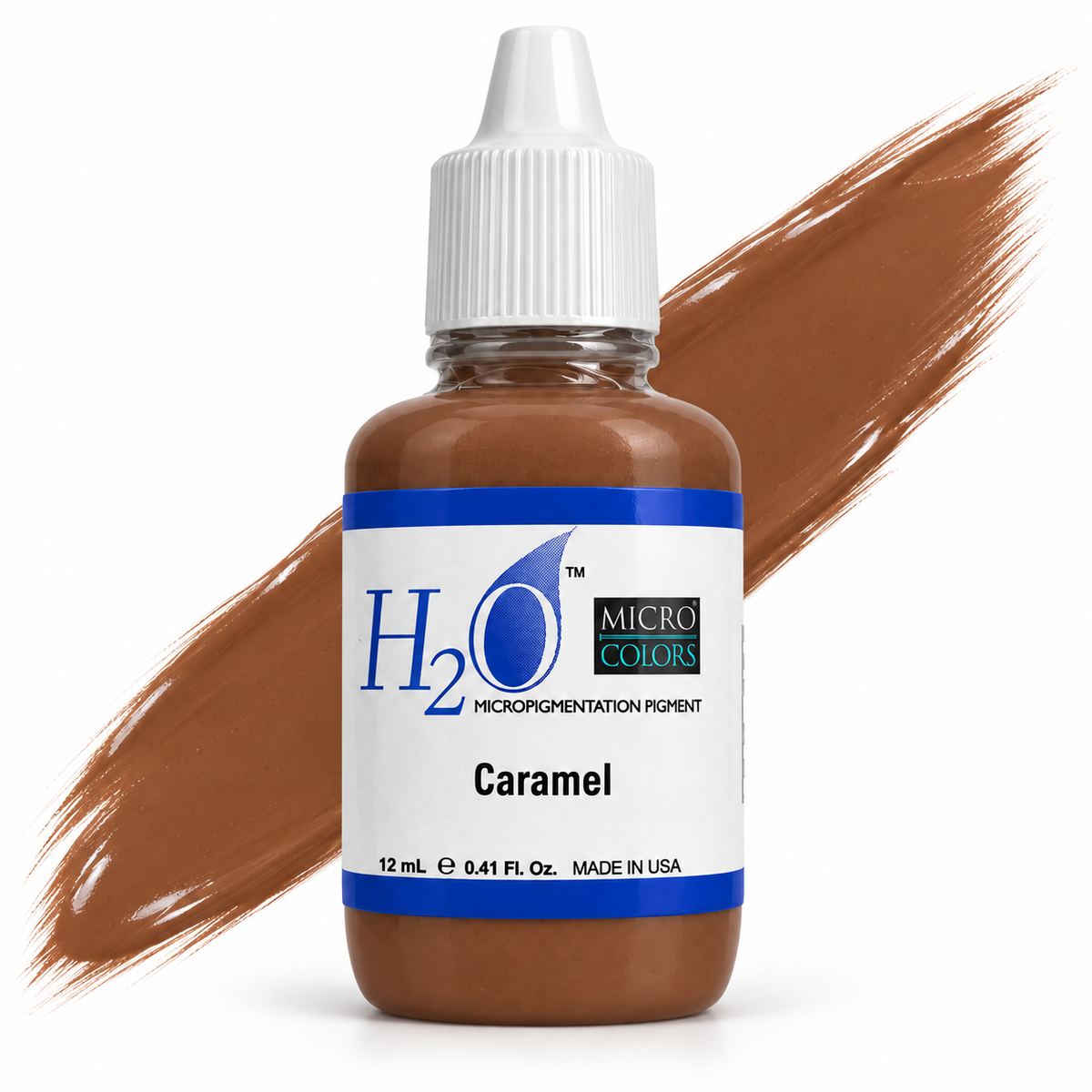 Li Pigments Micro Colors H2O Caramel Practice Pigment 12ml — bottle with pigment colour smear