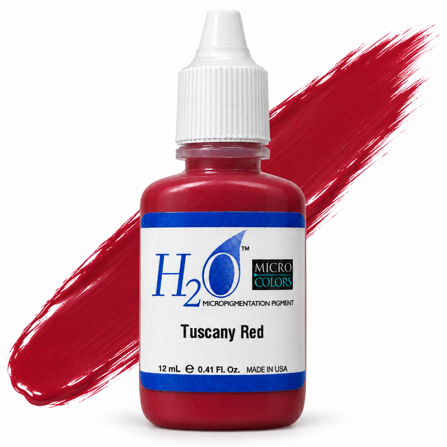 Li Pigments Micro Colors H2O Tuscany Red Practice Pigment 12ml — bottle with pigment colour smear