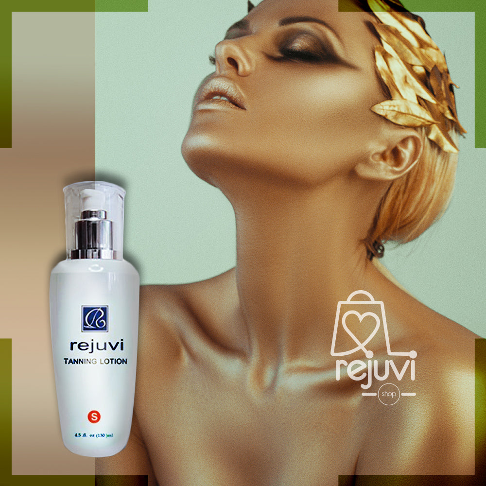 Rejuvi S Tanning Lotion 130ml applied for a radiant, sun-kissed glow