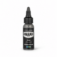 Platinum By Dynamic Tattoo Ink Grey 30ml bottle on a white background with a natural shadow