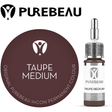 Purebeau Taupe Medium 10ml HiCON eyebrow pigment bottle and colour swatch