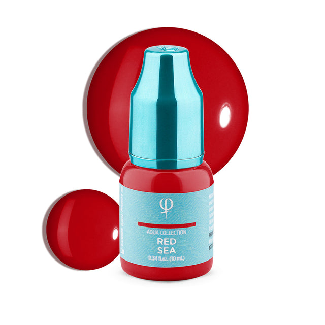PhiAcademy PMU Aqua Red Sea Pigment 10ml on a light background