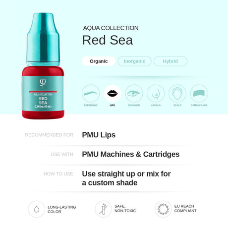 PhiAcademy PMU Aqua Red Sea Pigment 10ml – pigment shade and product information