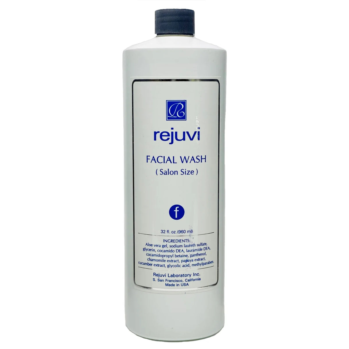 Rejuvi f Facial Wash 960ml, white 960ml bottle with a screw cap