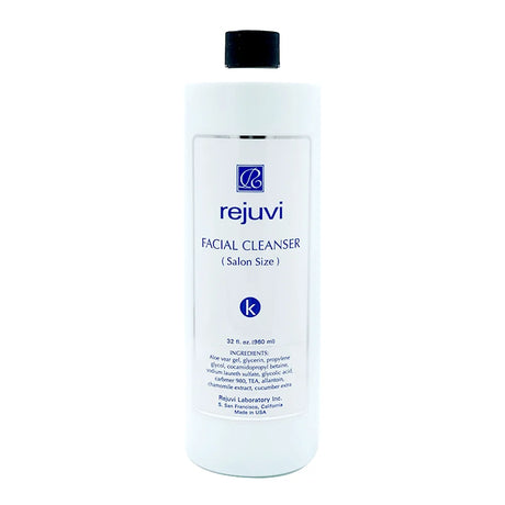 Rejuvi k Facial Cleanser 960ml bottle, front label