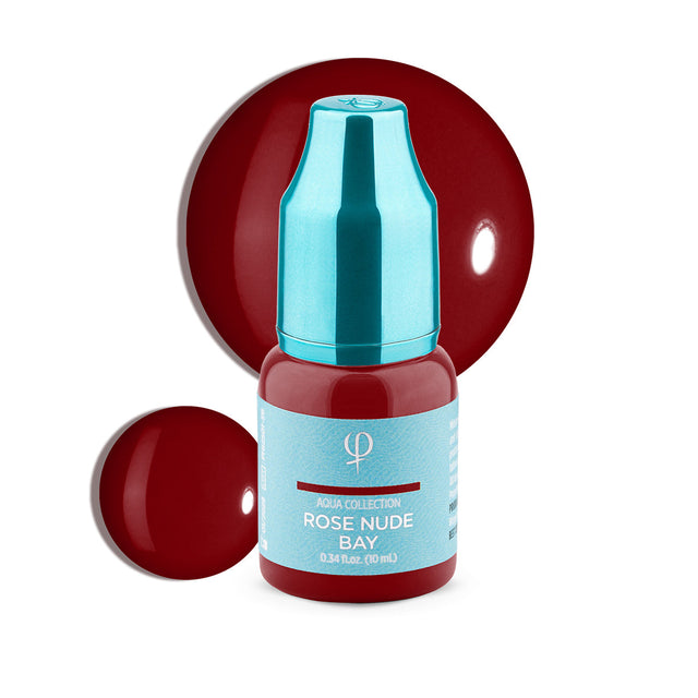 PhiAcademy PMU Aqua Rose Nude Bay Pigment 10ml on a light background