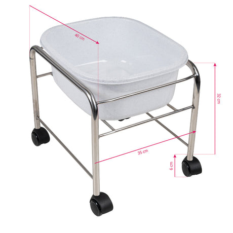 Straight pedicure tray with chrome wheels - BVShop