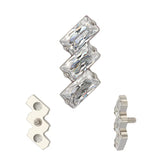 Titanium Ring Tips 3 Rectangle Bezel - BVShop