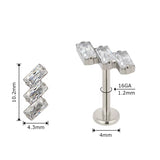 Titanium Ring Tips 3 Rectangle Bezel - BVShop