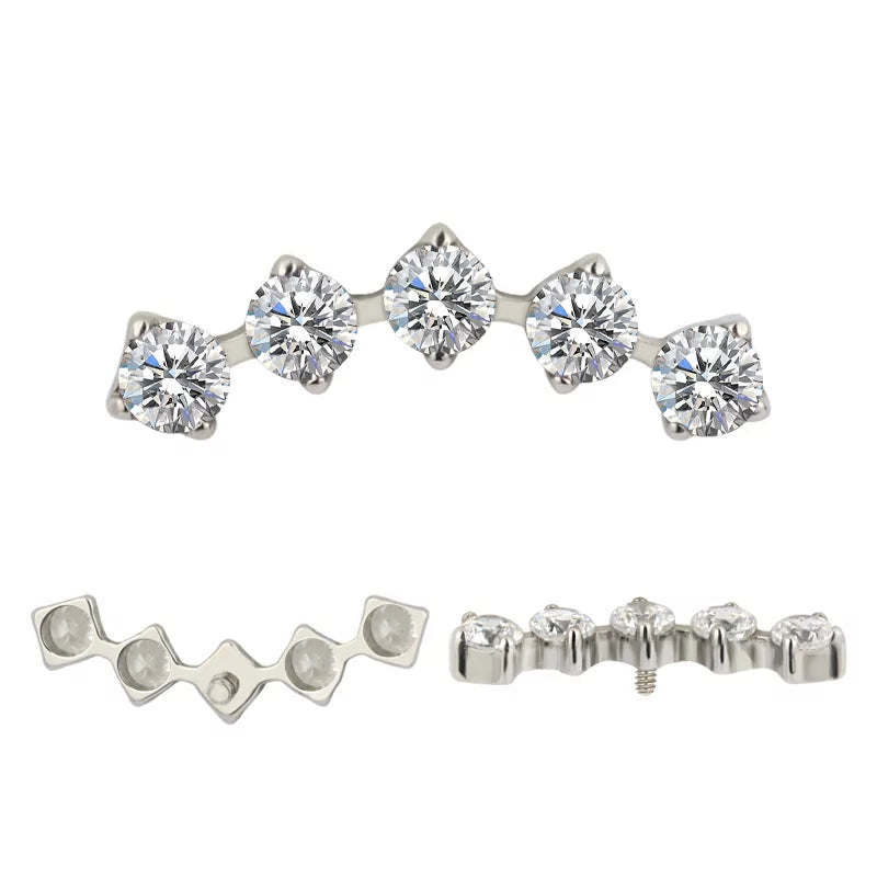 Titanium Ring Tips 5 Prong Zirconia Bezel - BVShop