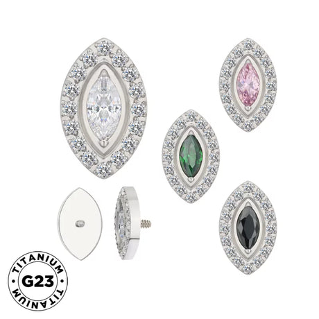 Titanium Ring Tips Marquise Bezel Set - BVShop