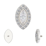 Titanium Ring Tips Marquise Bezel Set - BVShop