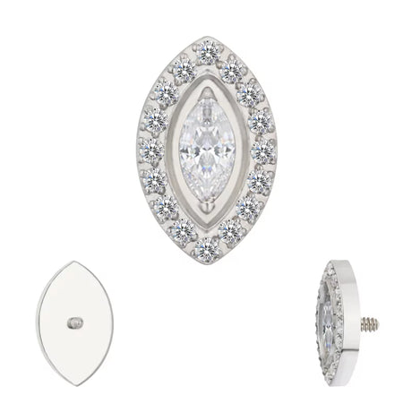 Titanium Ring Tips Marquise Bezel Set - BVShop