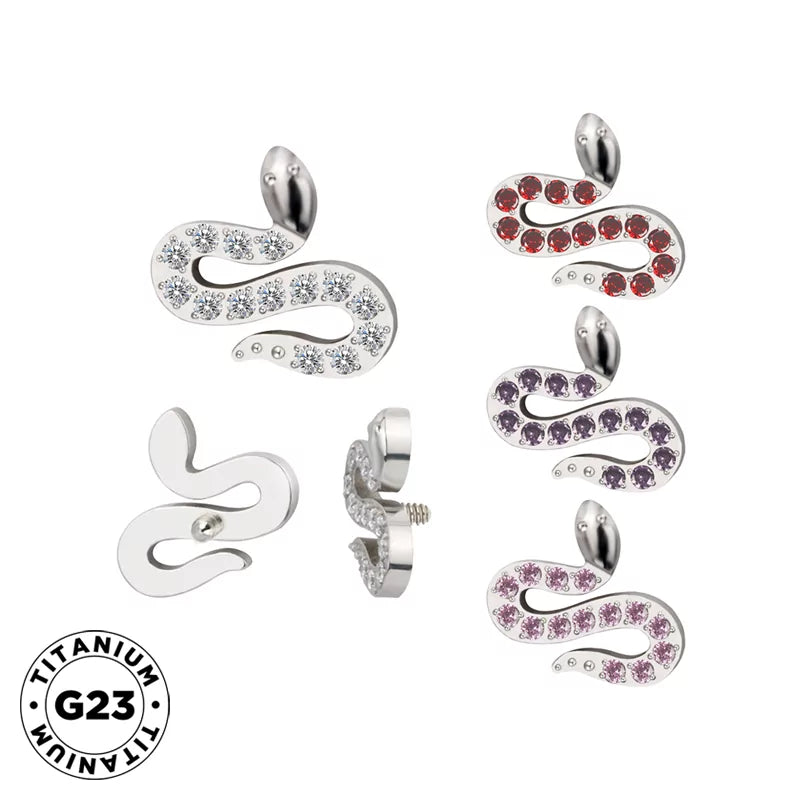 Titanium Ring Tips Paved Snake - BVShop