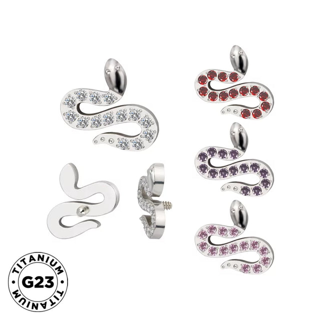Titanium Ring Tips Paved Snake - BVShop