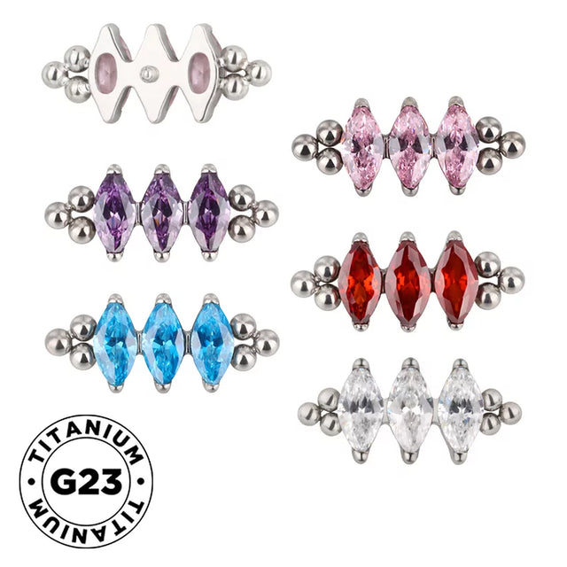 Titanium Ring Tri Bead Bezel - BVShop