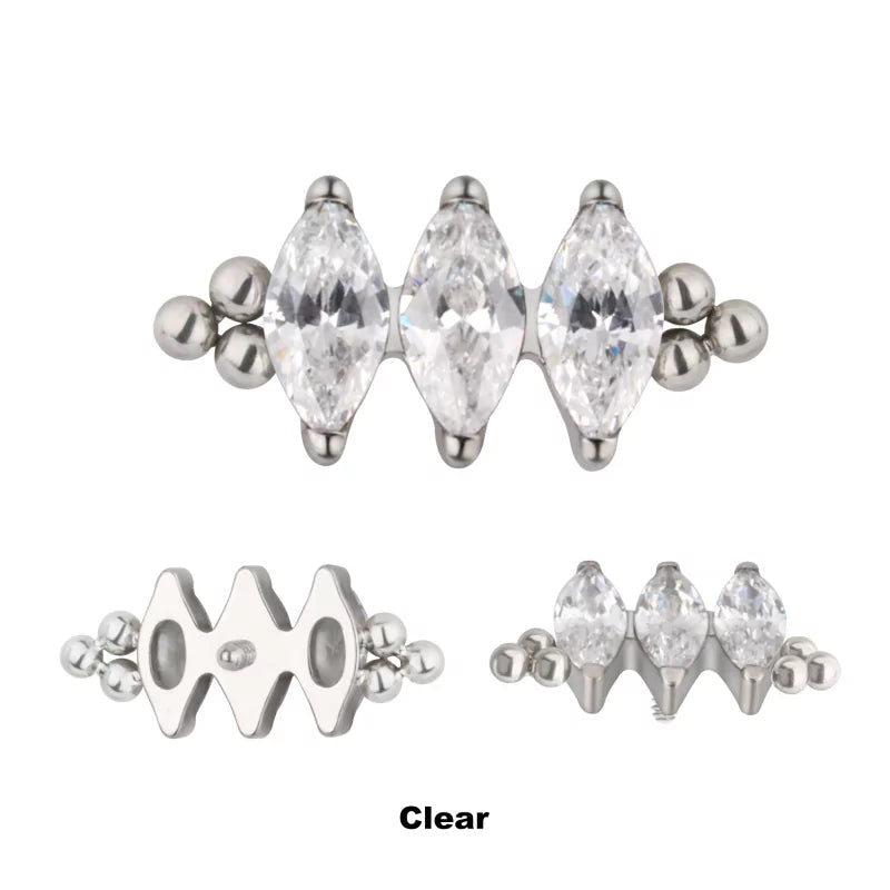 Titanium Ring Tri Bead Bezel - BVShop