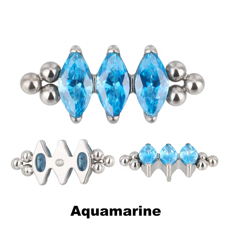 Titanium Ring Tri Bead Bezel - BVShop